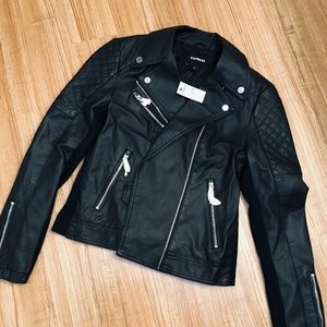 Black Express Leather Moto Jacket